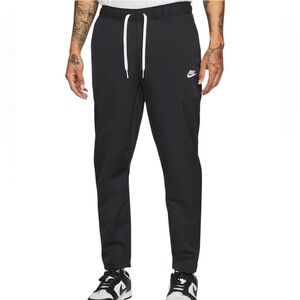 Nike Men’s Woven Tapered Leg Pants Elastic Drawstring Waist Black Size Small